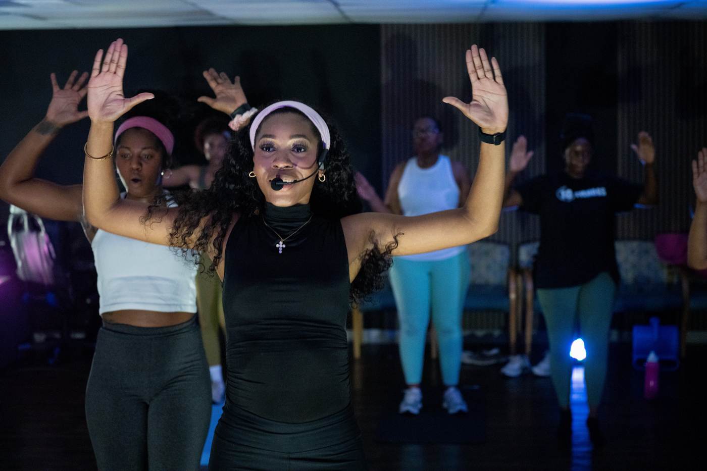Coach Jada leading a FaithFit boot camp